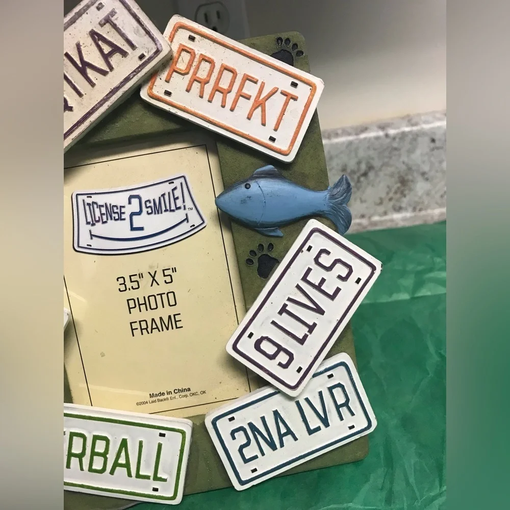 License to Smile Resin 3D Cat Personalized License Plates 3.5x 5